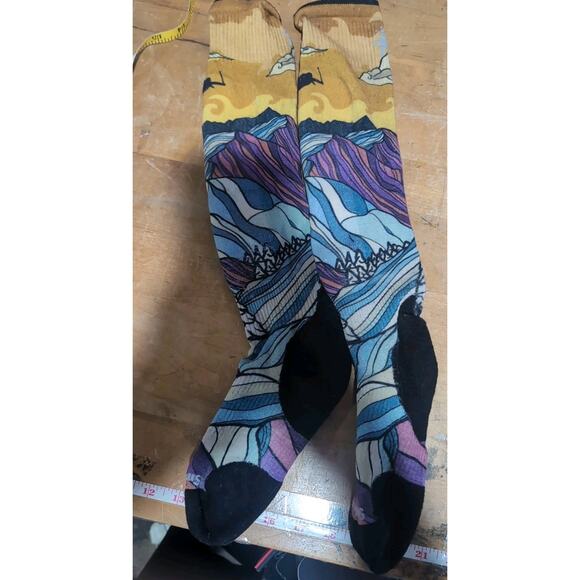 Smartwool PhD Ski Sock Mountains Sun Road Travel Merino Wool 8.5-10 - Picture 1 of 9